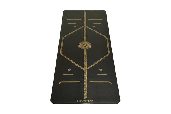 Signature Yoga Mats Liforme Unrivalled Grip & Alignment System Unisex Negros Dorados | 5WkPYiUwHKz