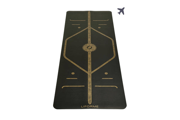Travel Yoga Mats Liforme Black & Gold Unisex Negros Dorados | xjbEwtKOewL