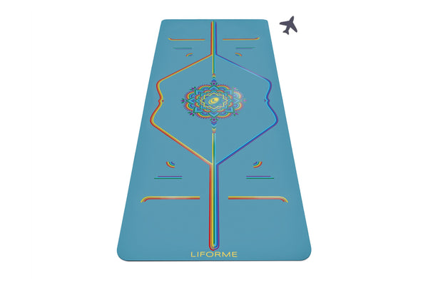 Travel Yoga Mats Liforme Blue Sky Rainbow Unisex Azules Multicolor | D9rV05B9FEH